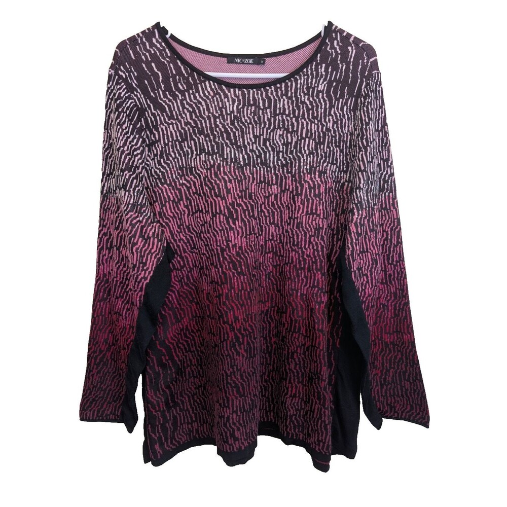 Nic + Zoe Ombre Sweater Top Pullover Knit Casual Size 1X